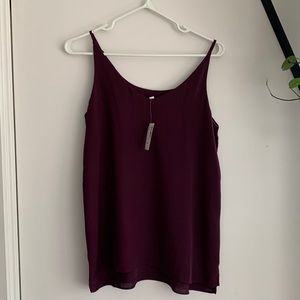 Burgundy tank top blouse